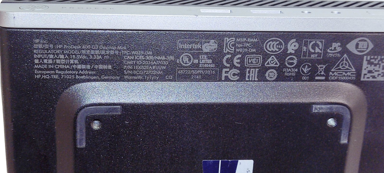 HP ProDesk 400 G3 Desktop Mini/i5-7500T/8GB/256GB (GENERALÜBERHOLT)